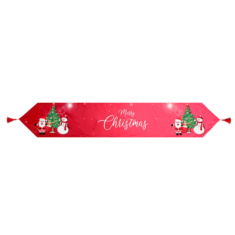 Wholesale Printed tassel table runner Christmas print table runner